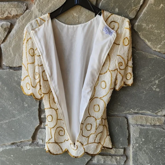 Vintage beaded 80s sequin top - Picture 6 of 7